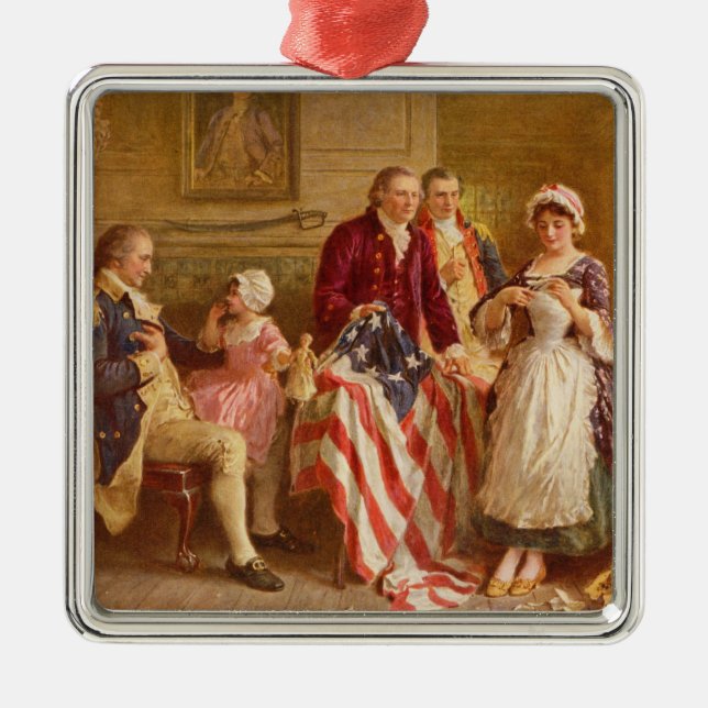 Betsy Ross, 1777 (American History) (USA Patriot) Metal Ornament (Front)