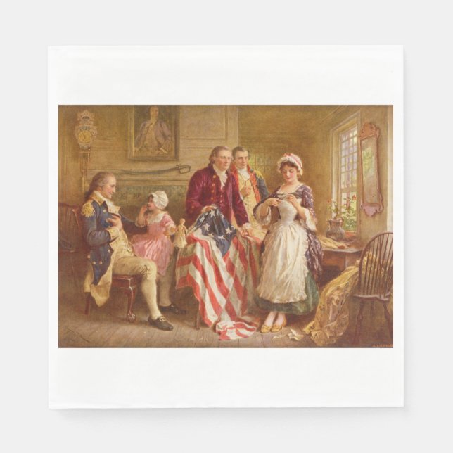Betsy Ross, 1777 (American History) (USA Patriot) Napkins (Front)