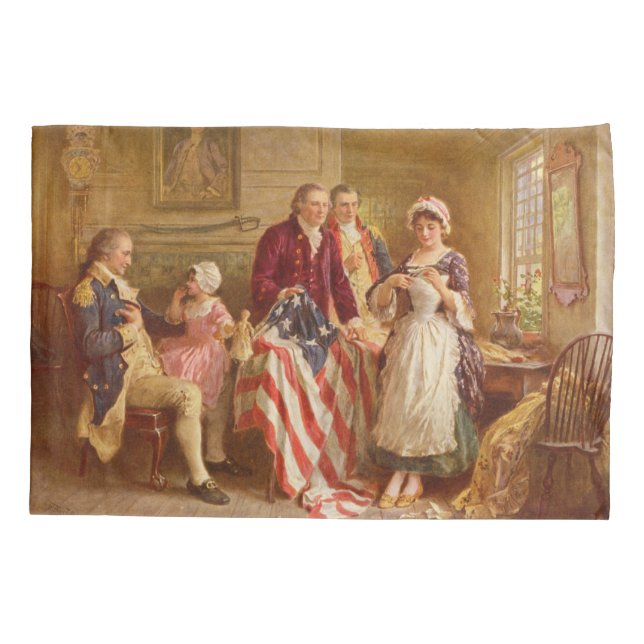 Betsy Ross, 1777 (American History) (USA Patriot) Pillow Case (Back)