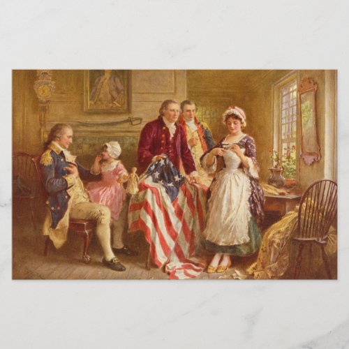 Betsy Ross 1777 American History USA Patriot Stationery