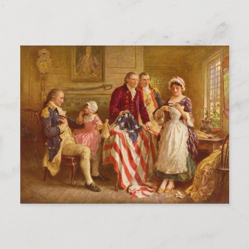 Betsy Ross 1777 by Jean Leon Gerome Ferris Postcard