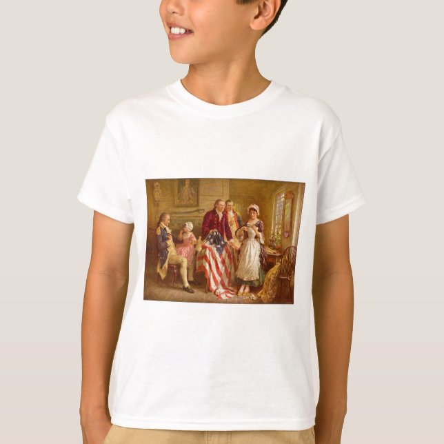 Betsy Ross 1777 by Jean Leon Gerome Ferris T-Shirt (Front)