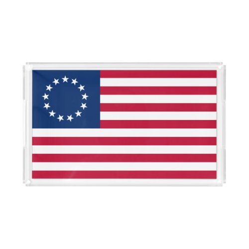 Betsy Ross American Circle Flag Flag 13 Stars Acrylic Tray