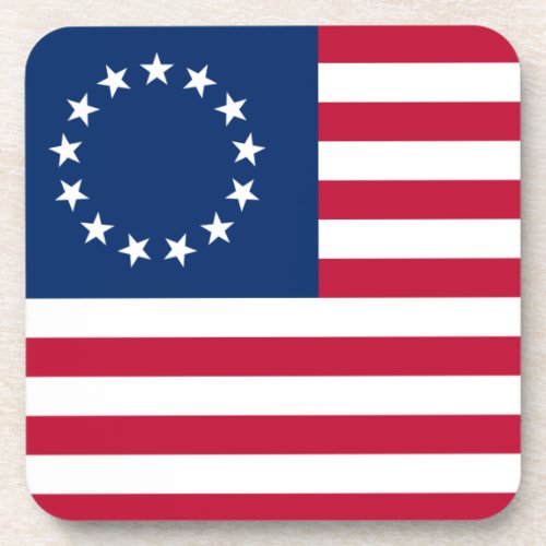 Betsy Ross American Circle Flag Flag 13 Stars Beverage Coaster
