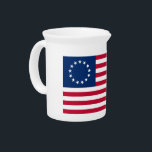 Betsy Ross American Circle Flag Flag 13 Stars Beverage Pitcher<br><div class="desc">The Betsy Ross flag is an early design of the flag of the United States, named for early American upholsterer and flag maker Betsy Ross. ... Its distinguishing feature is thirteen 5-pointed stars arranged in a circle representing the 13 colonies that fought for their independence during the American Revolutionary War....</div>