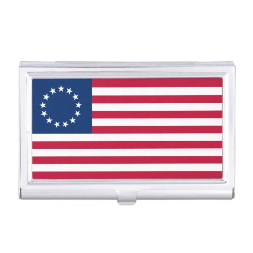 Betsy Ross American Circle Flag Flag 13 Stars Business Card Case