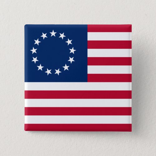 Betsy Ross American Circle Flag Flag 13 Stars Button