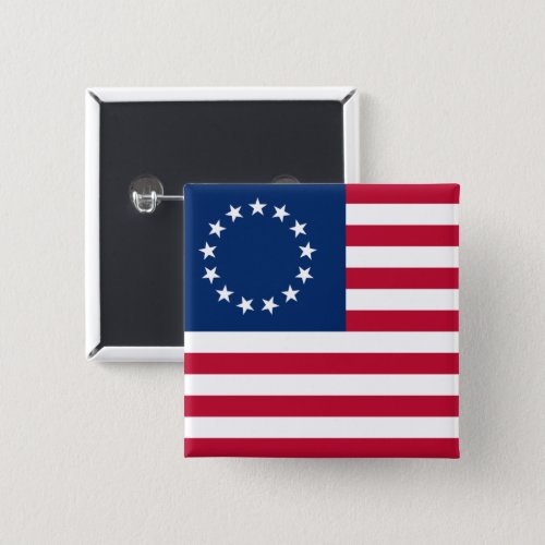 Betsy Ross American Circle Flag Flag 13 Stars Button