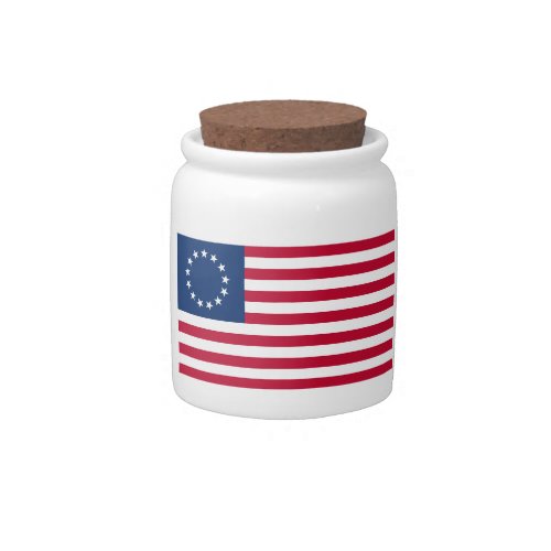 Betsy Ross American Circle Flag Flag 13 Stars Candy Jar