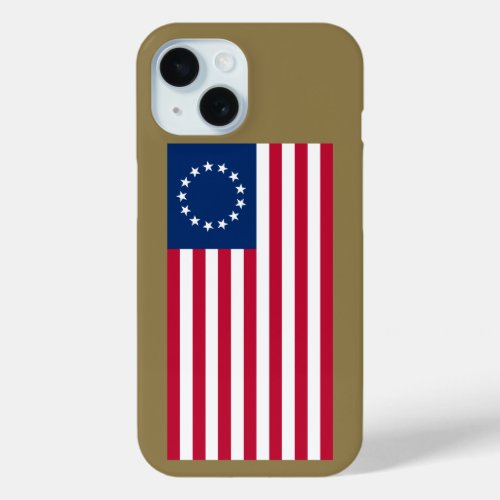 Betsy Ross American Circle Flag Flag 13 Stars iPhone 15 Case