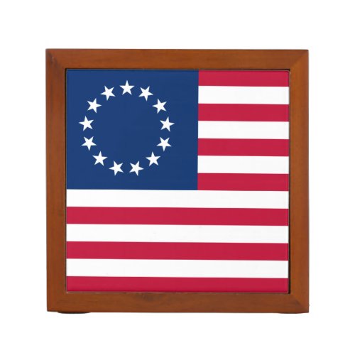 Betsy Ross American Circle Flag Flag 13 Stars Desk Organizer