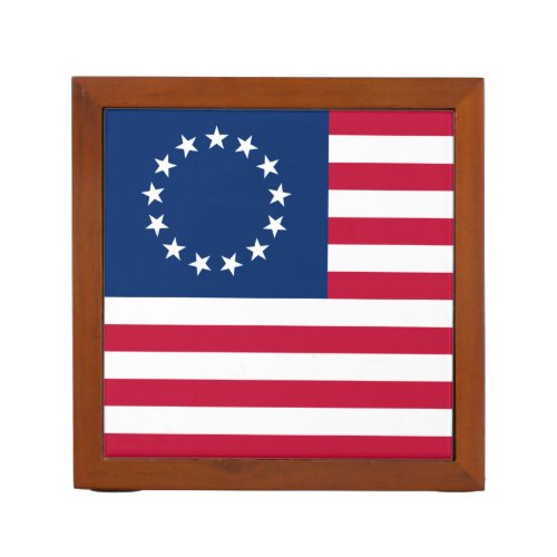 Betsy Ross American Circle Flag Flag 13 Stars Desk Organizer