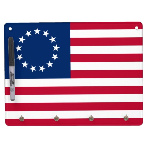Betsy Ross American Circle Flag Flag 13 Stars Dry Erase Board With Keychain Holder