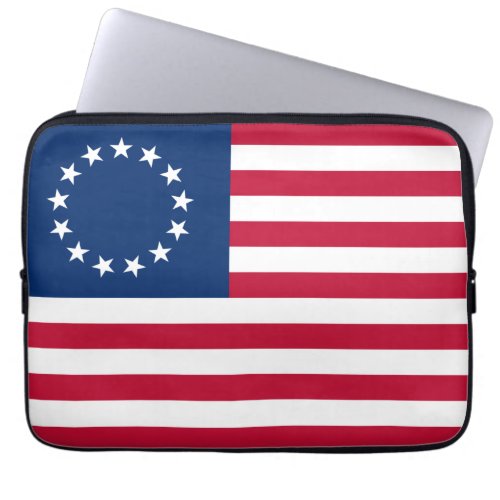 Betsy Ross American Circle Flag Flag 13 Stars Laptop Sleeve