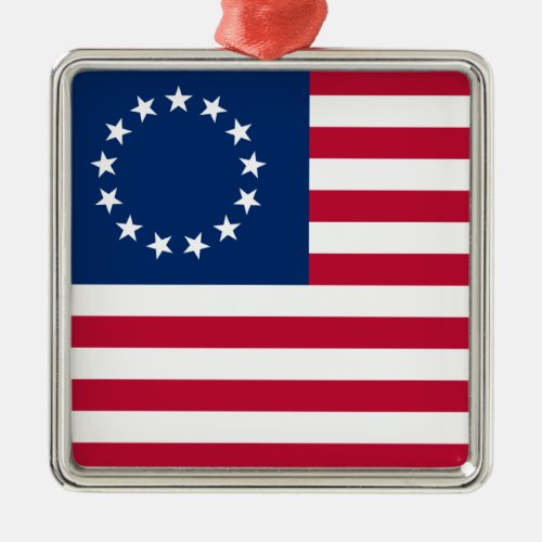 Betsy Ross American Circle Flag Flag 13 Stars Metal Ornament