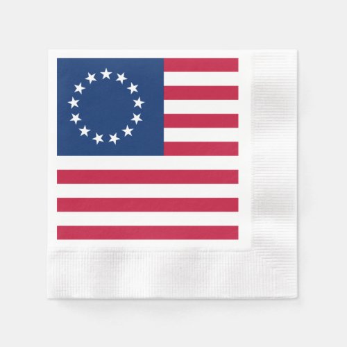Betsy Ross American Circle Flag Flag 13 Stars Napkins