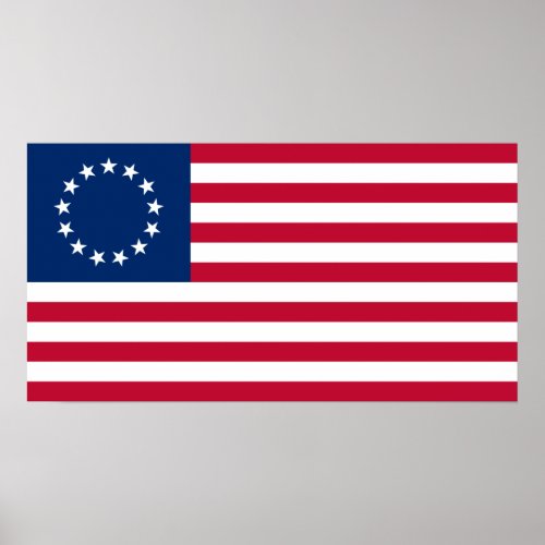 Betsy Ross American Circle Flag Flag 13 Stars Poster
