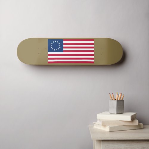 Betsy Ross American Circle Flag Flag 13 Stars Skateboard