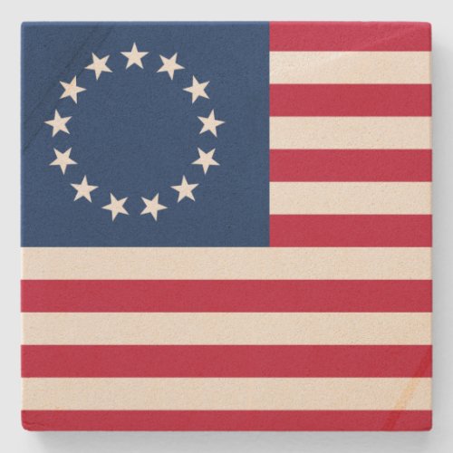 Betsy Ross American Circle Flag Flag 13 Stars Stone Coaster