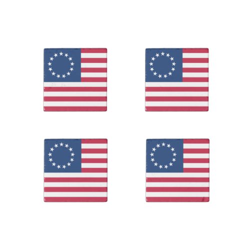 Betsy Ross American Circle Flag Flag 13 Stars Stone Magnet