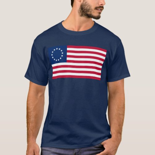 Betsy Ross American Circle Flag Flag 13 Stars T_Shirt