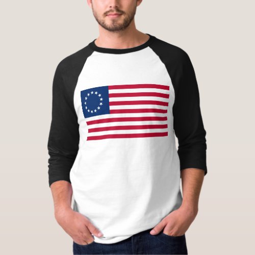 Betsy Ross American Circle Flag Flag 13 Stars T_Shirt