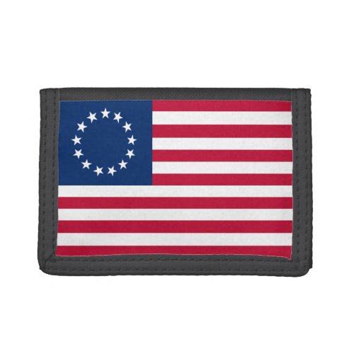 Betsy Ross American Circle Flag Flag 13 Stars Trifold Wallet