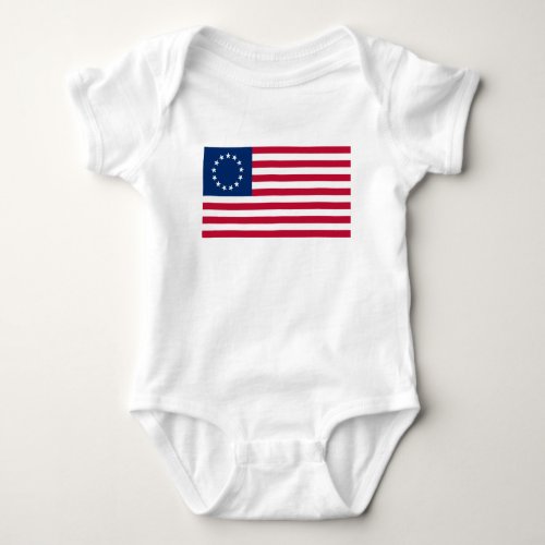 Betsy Ross American Flag Baby Bodysuit