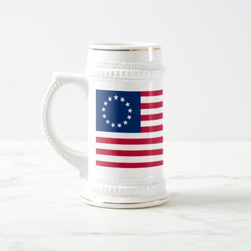 Betsy Ross American Flag Beer Stein