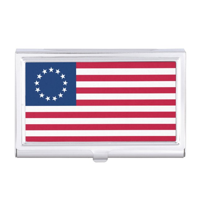 Betsy Ross American Flag Business Card Case (Front)