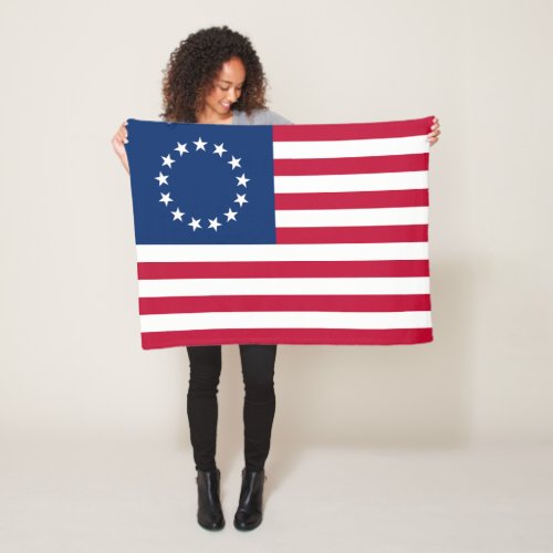 Betsy Ross American Flag Fleece Blanket