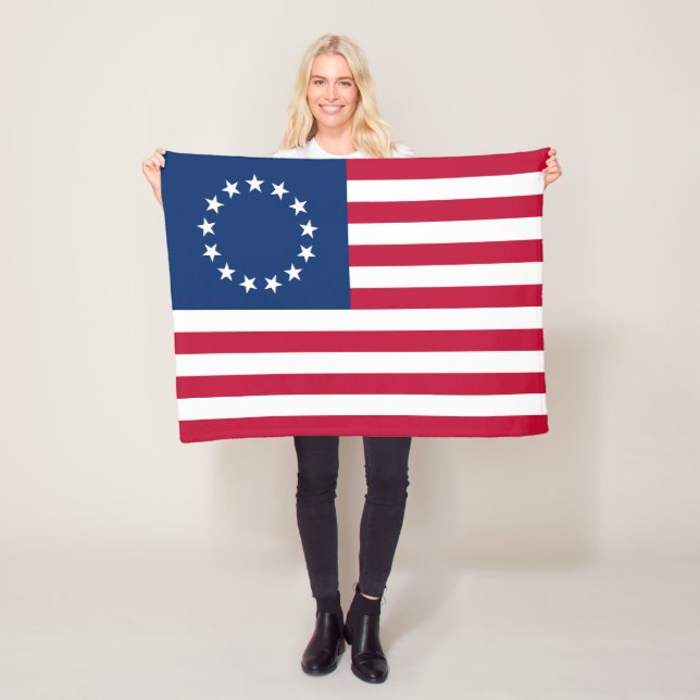 Betsy Ross American Flag Fleece Blanket (In Situ)