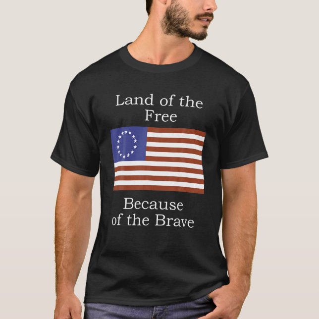 Betsy Ross American Flag Freedom from Revolutionar T-Shirt (Front)