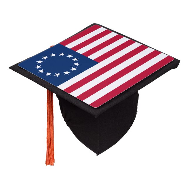 Betsy Ross American Flag Graduation Cap Topper (Angled)