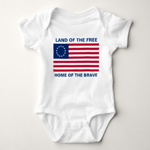 Betsy Ross American Flag Independence Day Baby Bodysuit