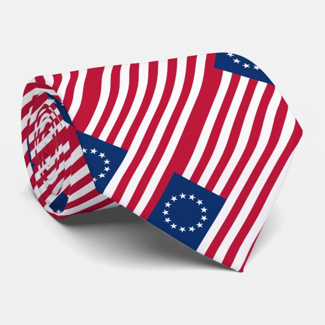 Betsy Ross American Flag Neck Tie (Rolled)