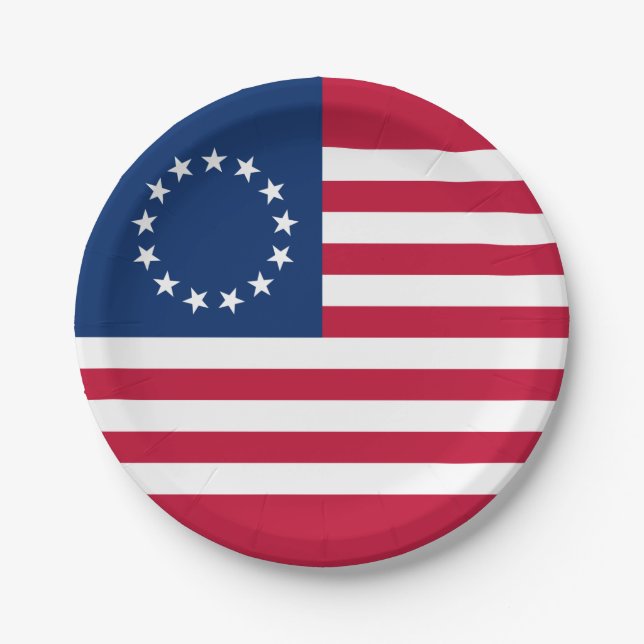 Betsy Ross American Flag Paper Plates (Front)