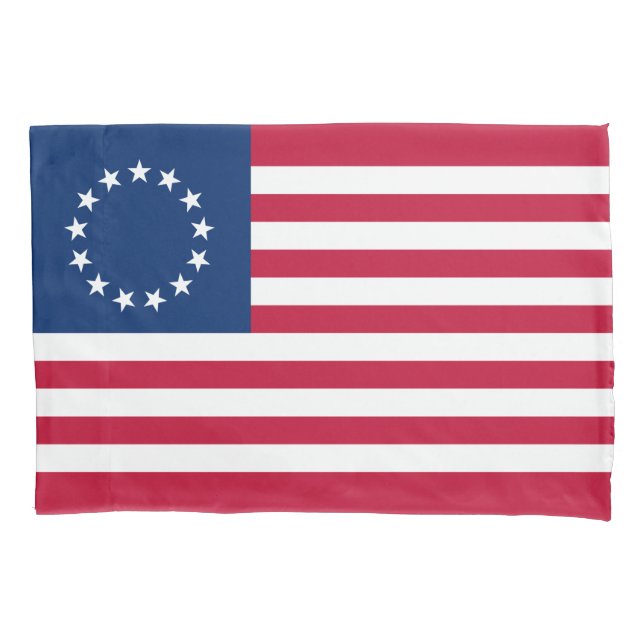 Betsy Ross American Flag Pillow Case (Front)