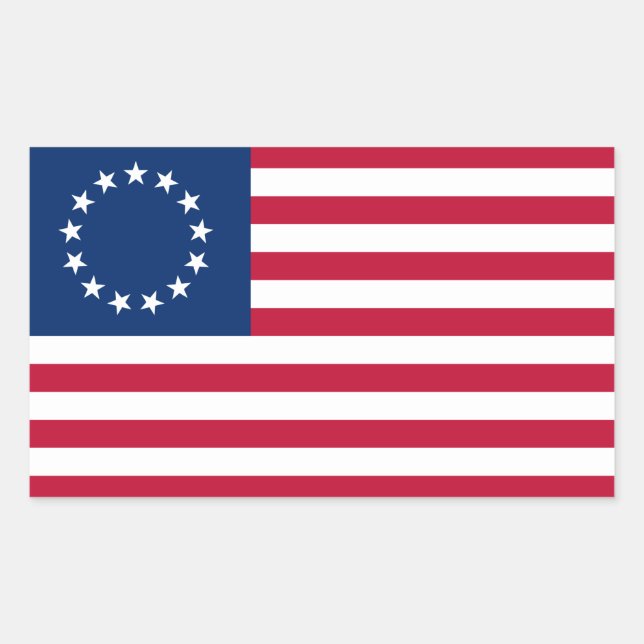 Betsy Ross American Flag Rectangular Sticker (Front)