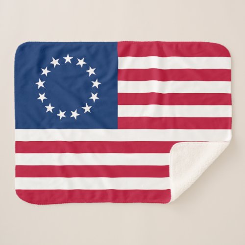 Betsy Ross American Flag Sherpa Blanket