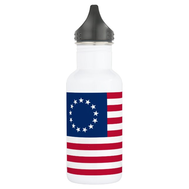 Betsy Ross American Flag Stainless Steel Water Bottle (Left)