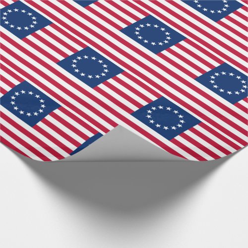 Betsy Ross American Flag Wrapping Paper