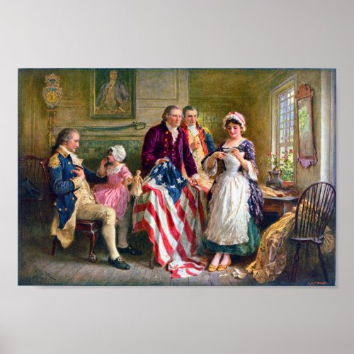 Betsy Ross and the Stars and Stripes 1777 Poster