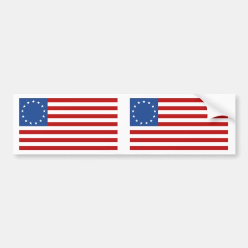 Betsy Ross Colonial Historical American Flag Bumper Sticker