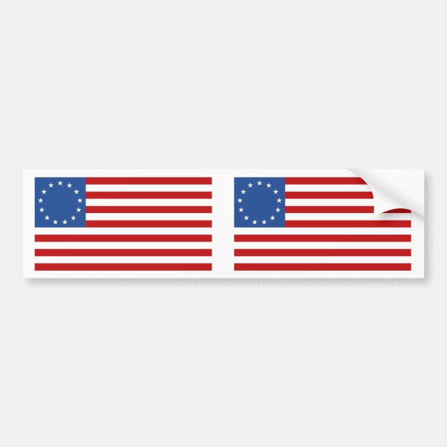 Betsy Ross Colonial Historical American Flag Bumper Sticker (Front)