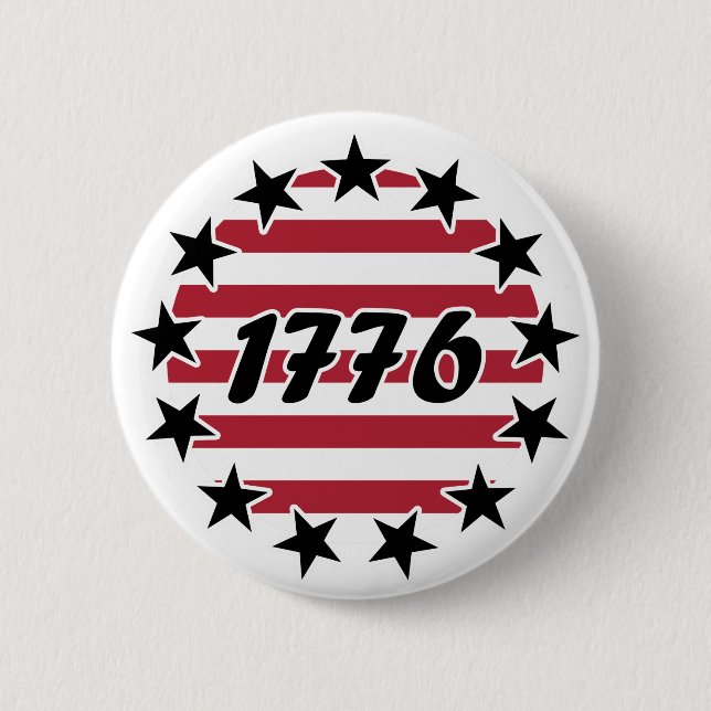 Betsy Ross Flag 13 Star American Flag 1776 Button (Front)