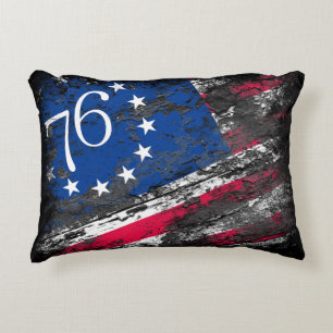 Betsy Ross Flag 1776 Patriotic 4th of July Accent Pillow