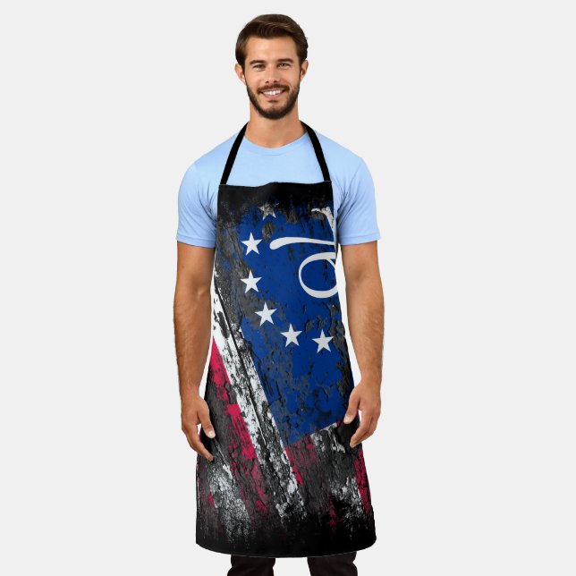 Betsy Ross Flag 1776 Patriotic 4th of July Apron (Worn)