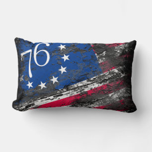 Betsy Ross Flag 1776 Patriotic 4th of July Lumbar Pillow