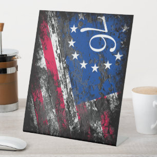 Betsy Ross Flag 1776 Patriotic 4th of July Pedestal Sign